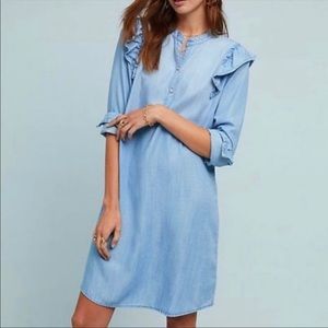 Cloth & Stone Chambray Ruffle Dress